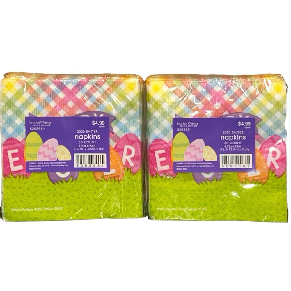 2x Brother Sister Design Studio Happy Easter Napkins 50 Ct